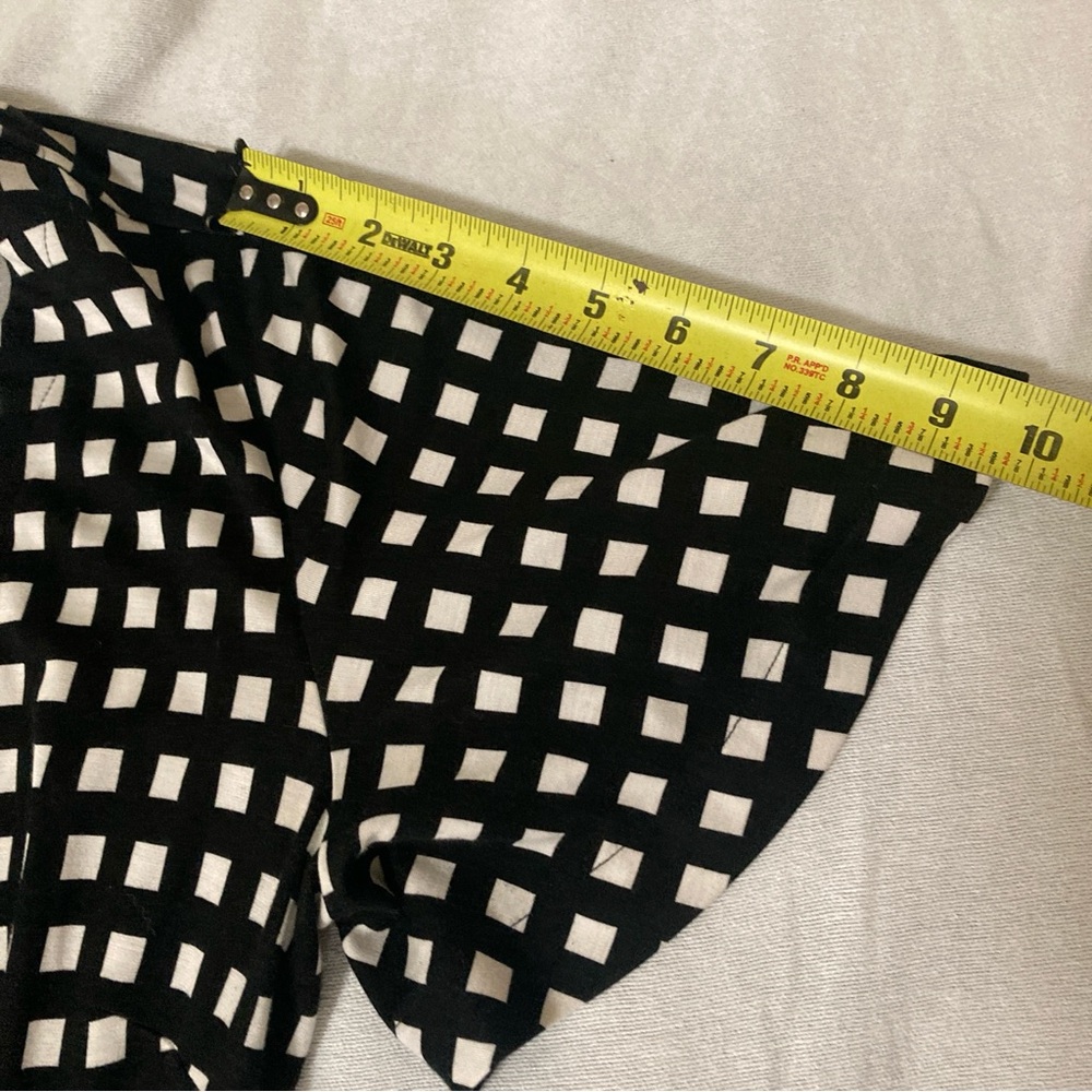 Ann Taylor Polka Square Plaid True Wrap Stretch Dress 10 Black/White Short Sleev - Picture 11 of 16
